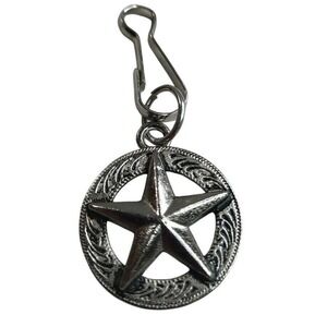 Western‎ Star Charm Clip-On Zipper Pull Silver Tone Country Cowboy Western 1"